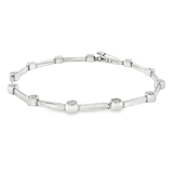 18K白色黃金天然鑽石手鍊