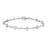 18K白色黃金天然鑽石手鍊