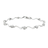 18K白色黃金天然鑽石手鍊