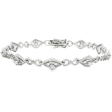 18K白色黃金天然鑽石手鍊