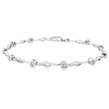 18K白色黃金天然鑽石手鍊