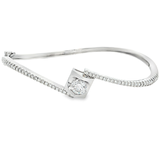 18K白色黃金天然鑽石手鐲 (GIA)