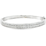 18K白色黃金天然鑽石手鐲