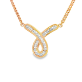 18K黃色黃金天然鑽石頸鏈