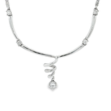 18K白色黃金天然鑽石頸鏈