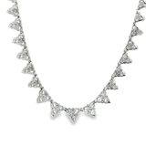 18K白色黃金天然鑽石頸鏈