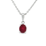 18K白色黃金天然紅寶石吊墜