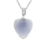 18K白色黃金天然翡翠鑽石吊墜