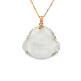 18K玫瑰黃金天然翡翠吊墜