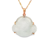 18K玫瑰黃金天然翡翠吊墜