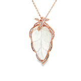 18K玫瑰黃金天然翡翠鑽石吊墜