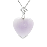 18K白色黃金天然翡翠鑽石吊墜