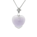 18K白色黃金天然翡翠吊墜