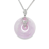 18K白色黃金天然翡翠鑽石吊墜