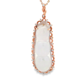 18K玫瑰黃金天然翡翠鑽石吊墜