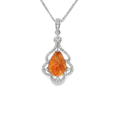 18K白色黃金天然翡翠鑽石吊墜