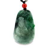 18K白色黃金天然翡翠吊墜