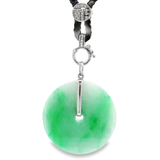 18K白色黃金天然翡翠吊墜