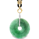 18K白色黃金天然翡翠吊墜